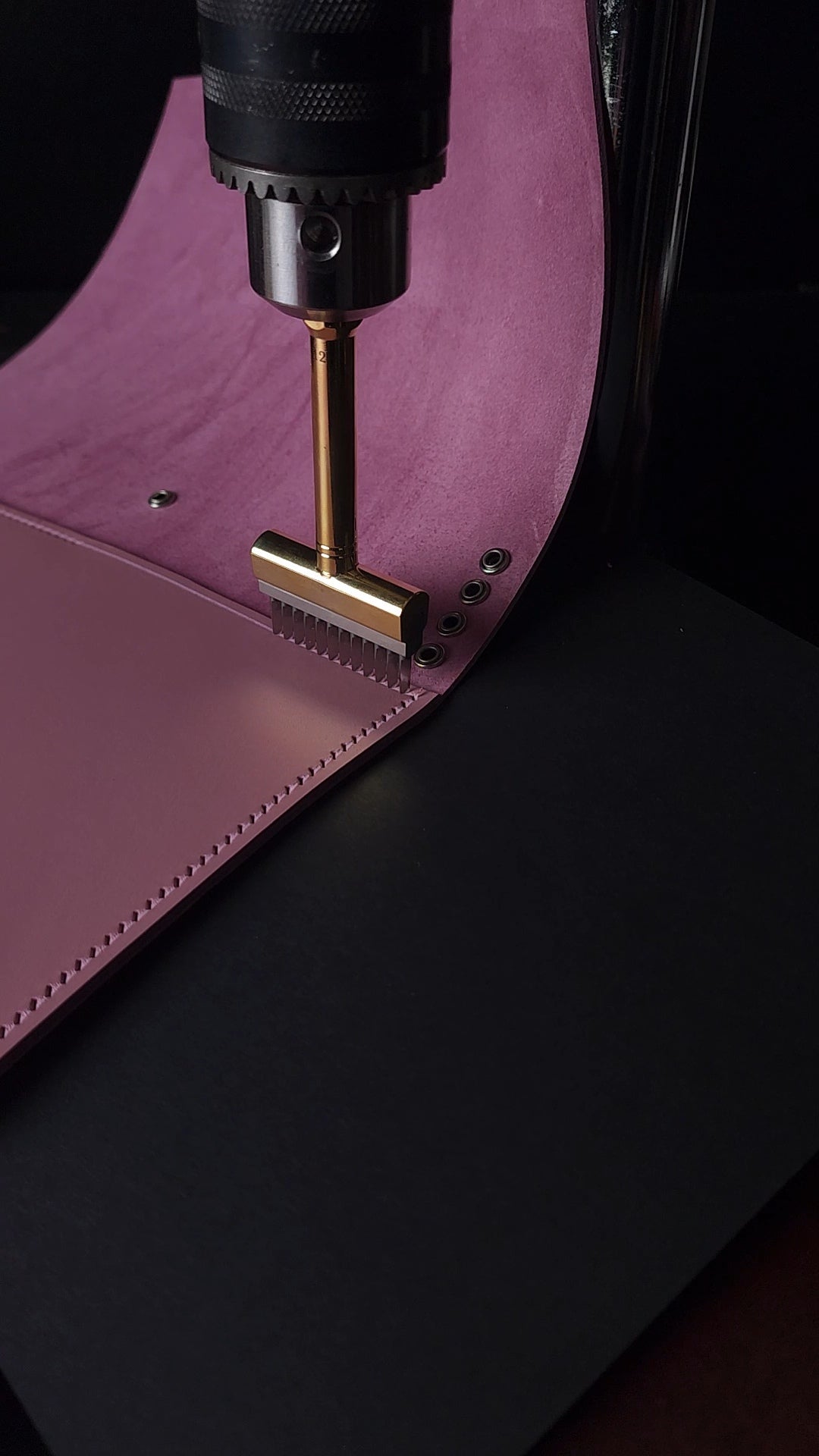 Limited trifold with 3 pockets "Mauve no.9" (pre-order handmade to order)