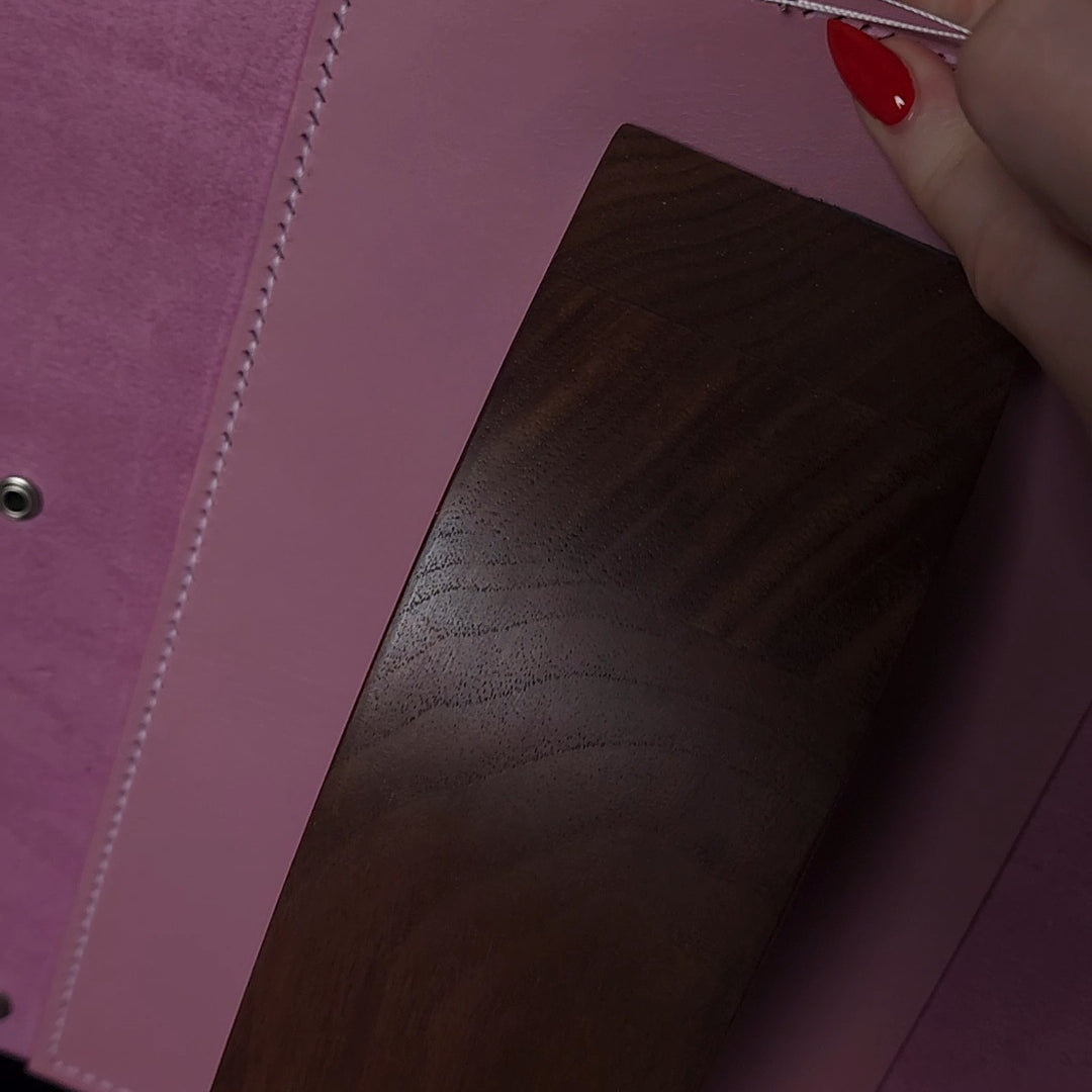 Limited A5 size trifold with back pocket "Mauve no.9" (pre-order handmade to order)
