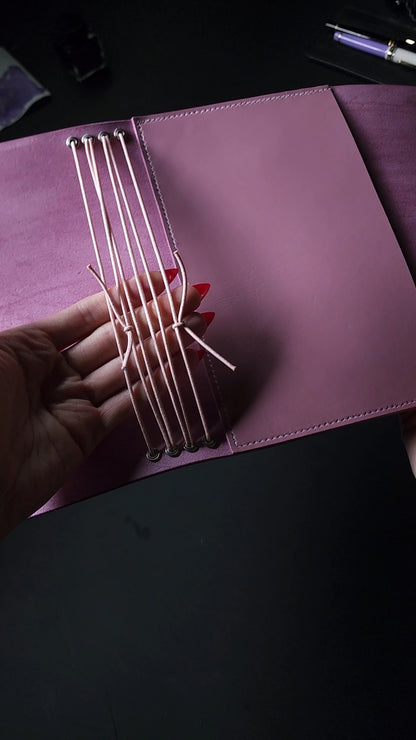 Limited trifold with 3 pockets "Mauve no.9" (pre-order handmade to order)