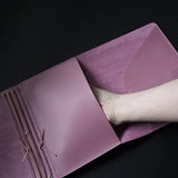 Limited trifold with 3 pockets "Mauve no.9" (pre-order handmade to order)
