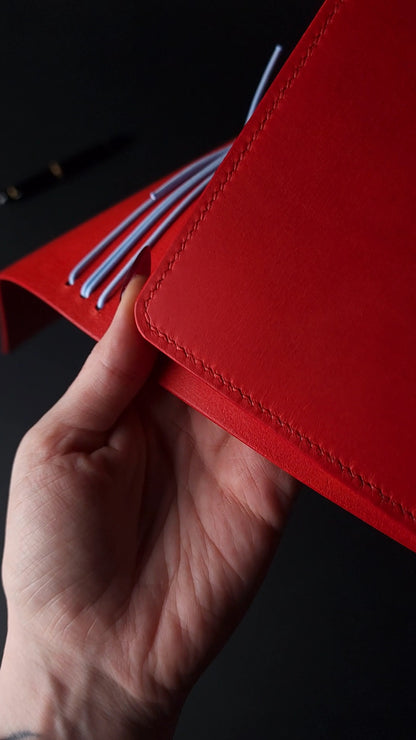 A4 Trifold Leather Journal with Document Pocket
