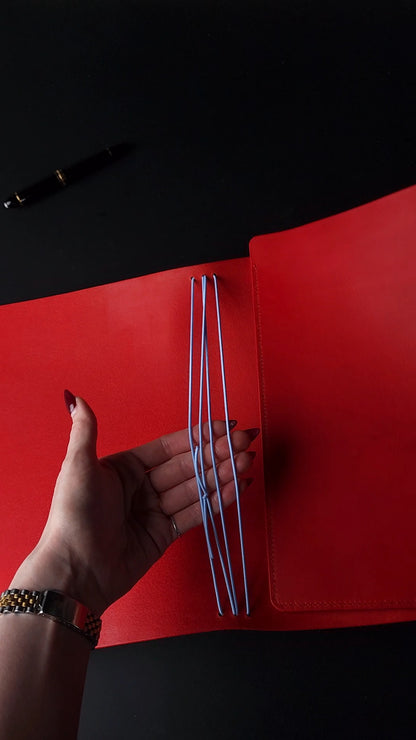 A4 Trifold Leather Journal with Document Pocket