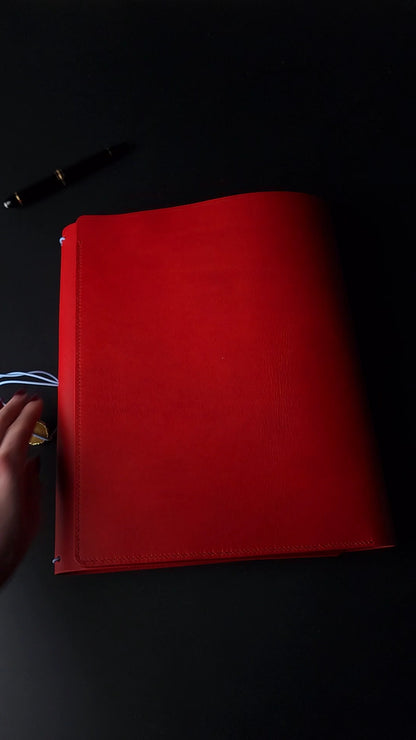 A4 Trifold Leather Journal with Document Pocket