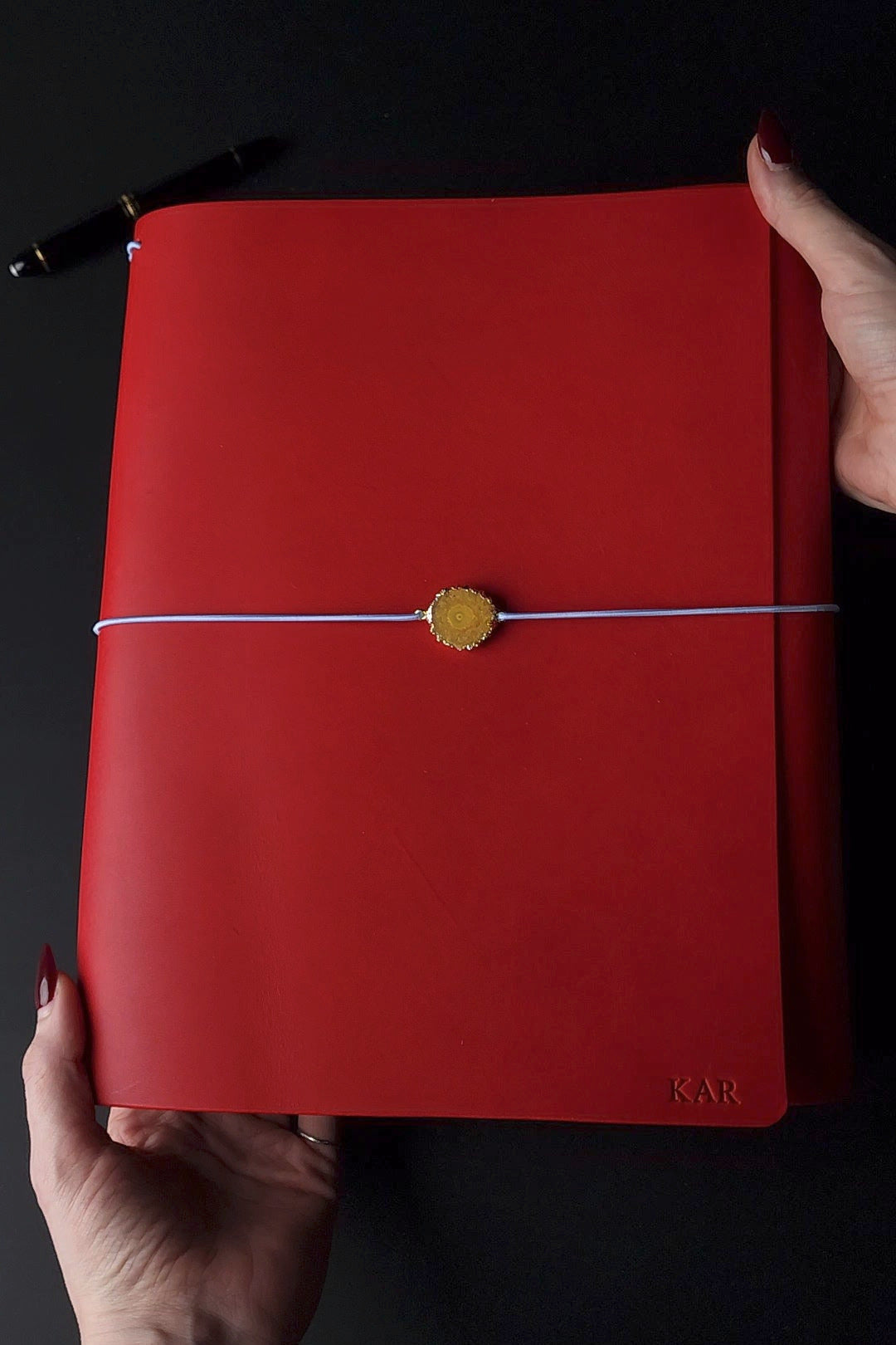A4 Trifold Leather Journal with Document Pocket