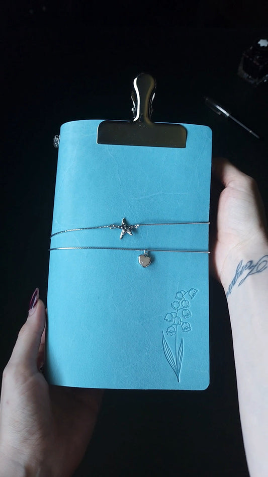 3 pockets - Opaline, Limited Release | Trifold Leather Journal Cover with 3 pockets