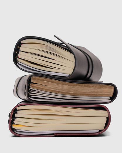 Ready to ship A5 trifold leather journal cover with pocket