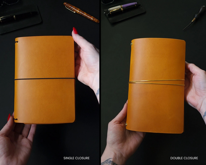 Bifold Leather Journal Cover with Pocket