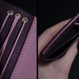Limited passport size trifold with pocket (3.5x5") purple & mauve (pre-order handmade to order)