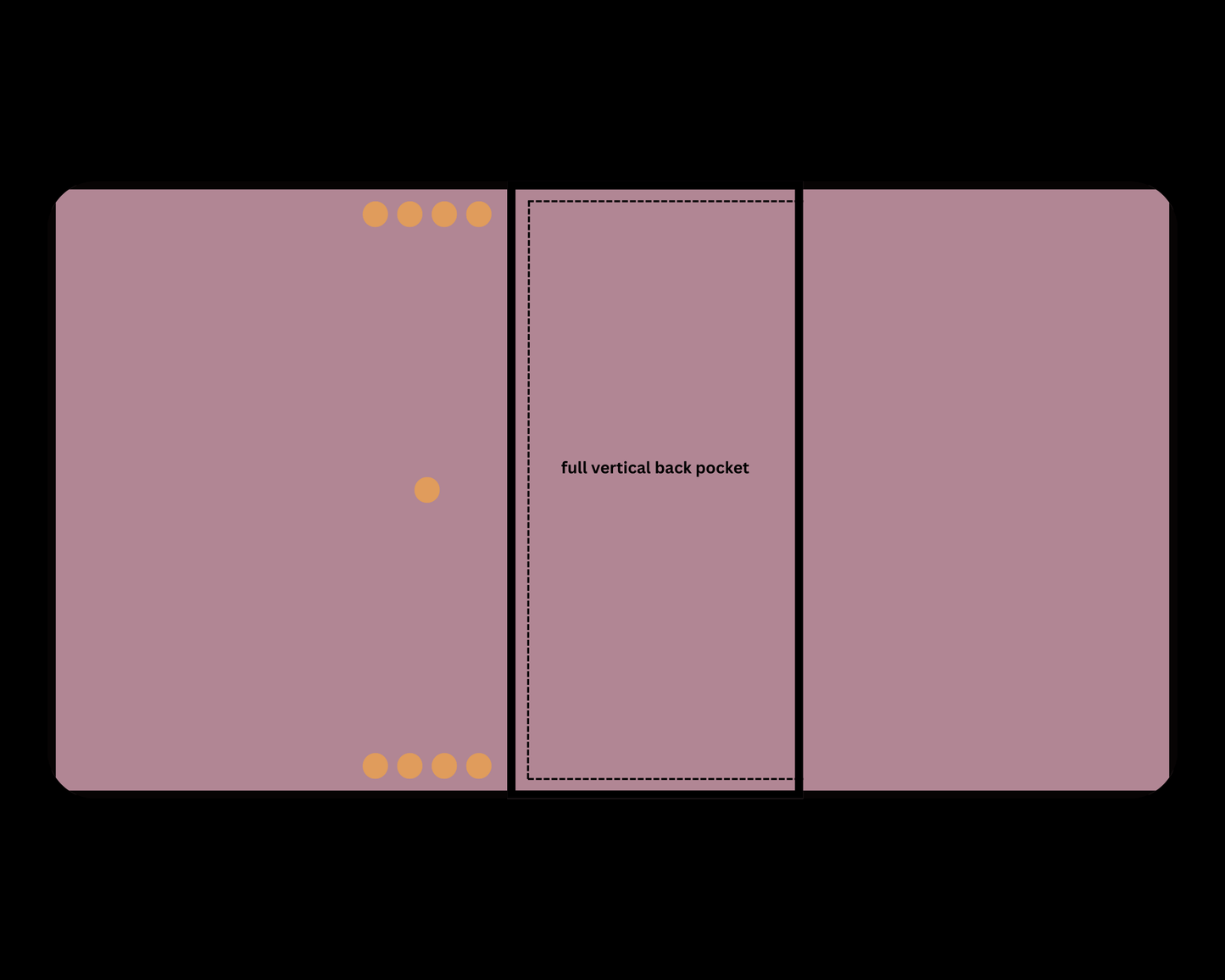 Limited A5 size trifold with back pocket "Mauve no.9"