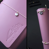Trifold Leather Journal: Limited color Mauve no.9  (pre-order handmade to order)