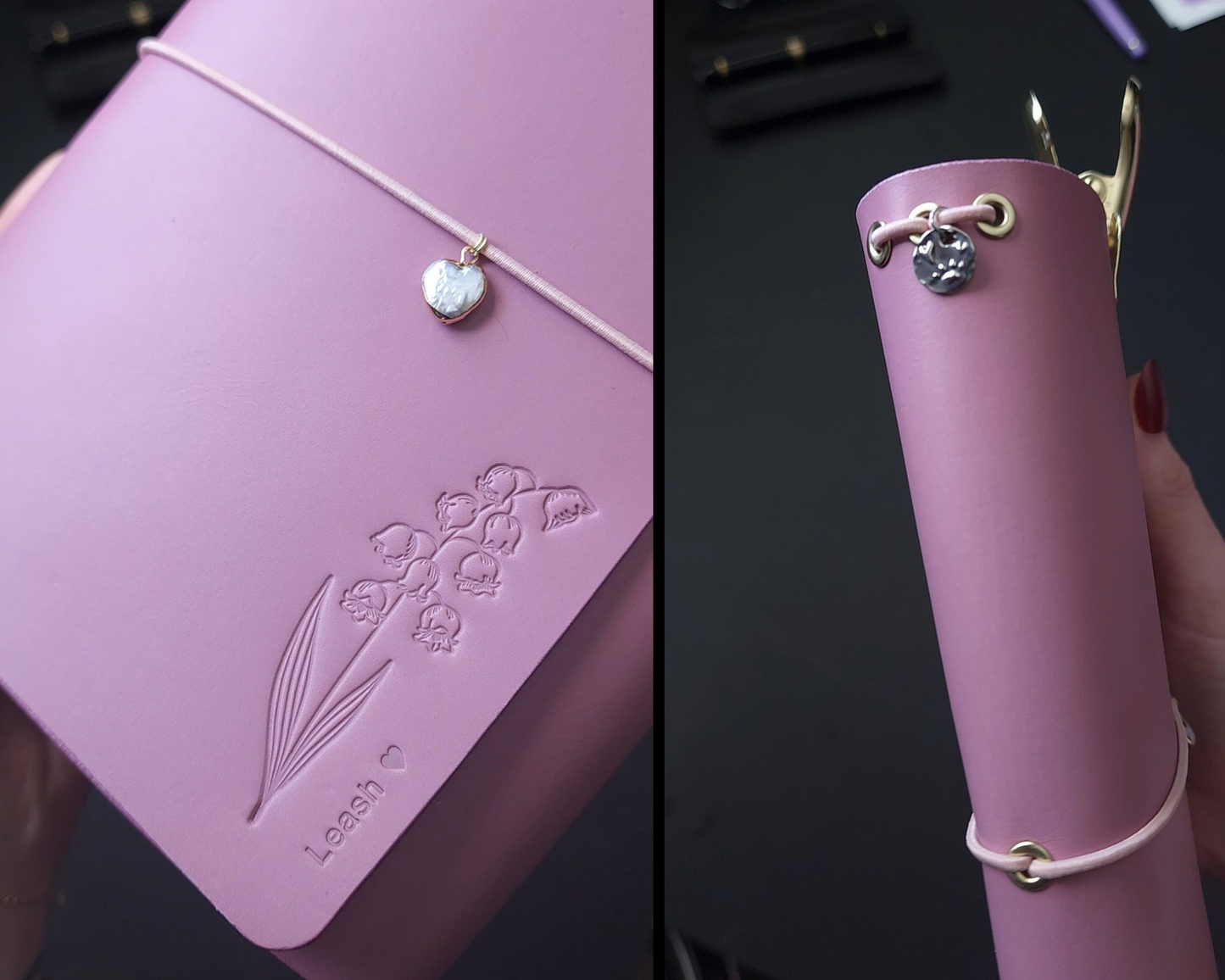 Trifold Leather Journal Cover : Limited color Mauve no.9