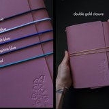 Trifold Leather Journal: Limited color Mauve no.9  (pre-order handmade to order)