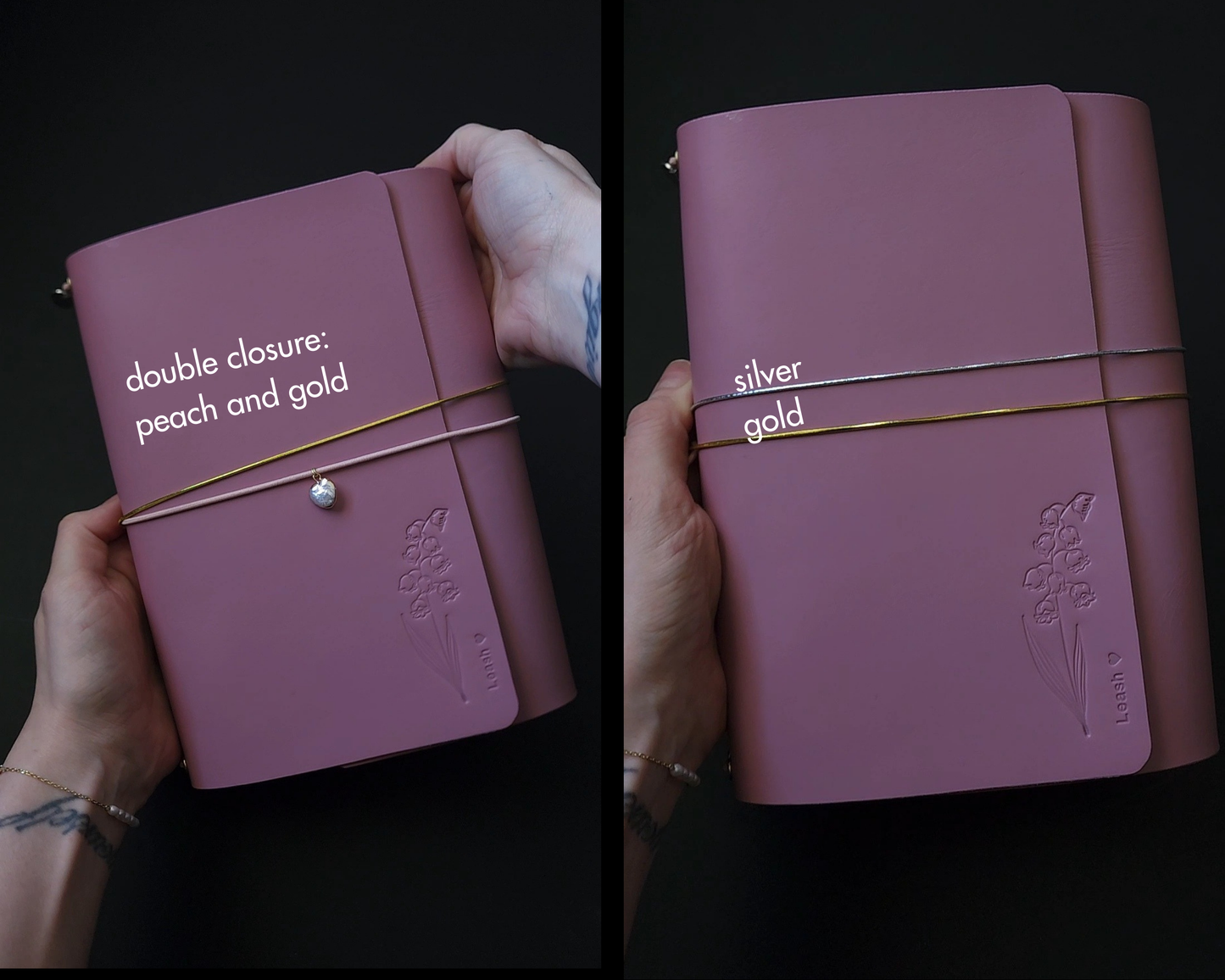 Trifold Leather Journal Cover : Limited color Mauve no.9