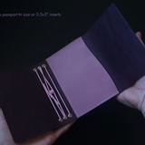 Limited passport size trifold with pocket (3.5x5") purple & mauve (pre-order handmade to order)