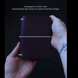 Limited passport size trifold with pocket (3.5x5") purple & mauve (pre-order handmade to order)