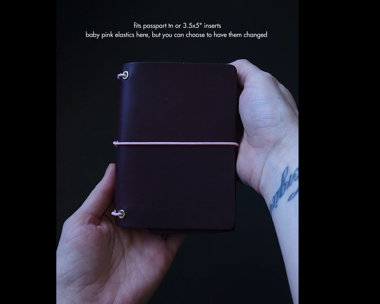 Limited passport size trifold with pocket (3.5x5") purple & mauve (pre-order handmade to order)