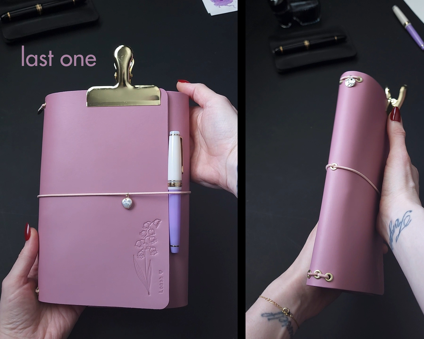 Trifold Leather Journal Cover : Limited color Mauve no.9