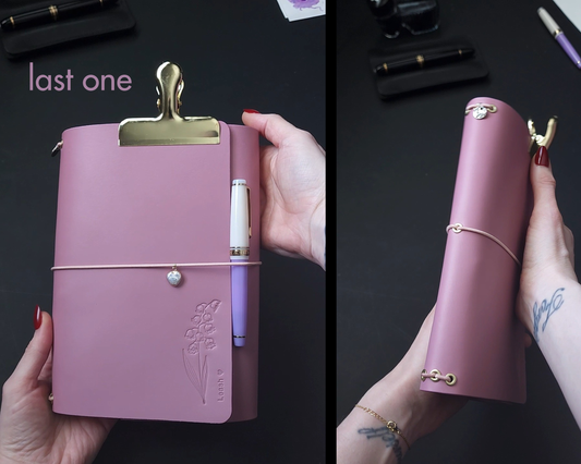Trifold Leather Journal Cover : Limited color Mauve no.9
