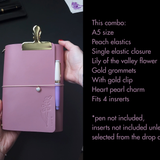 Trifold Leather Journal: Limited color Mauve no.9  (pre-order handmade to order)