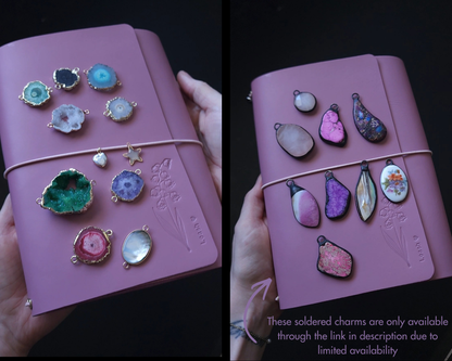 Trifold Leather Journal: Limited color Mauve no.9  (pre-order handmade to order)