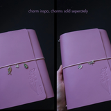 Trifold Leather Journal: Limited color Mauve no.9  (pre-order handmade to order)