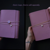 Trifold Leather Journal: Limited color Mauve no.9  (pre-order handmade to order)