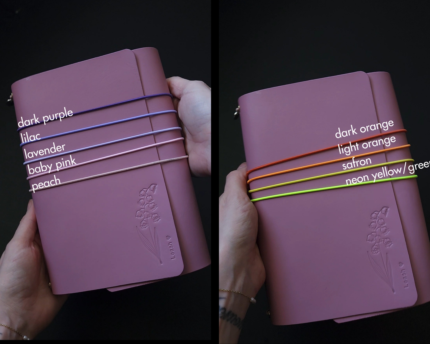 Trifold Leather Journal Cover : Limited color Mauve no.9