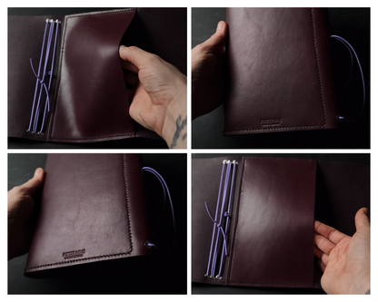 Trifold with full back pocket, secretarial pocket + small pocket