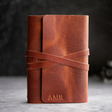 Refillable Leather Journal - Personalized, Natural Color