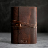 REFILLABLE LEATHER JOURNAL -  Dark Brown