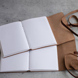 Personalized Leather Journal - Dark Brown with wrap closure