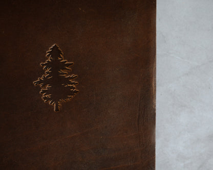 Personalized Leather Wedding Guestbook with Tree