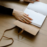 Personalized Leather Journal - Dark Brown with wrap closure