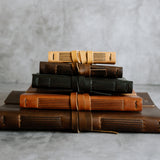 Personalized Leather Journal - Dark Brown with wrap closure