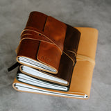 REFILLABLE LEATHER JOURNAL -  Dark Brown
