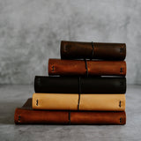 Refillable Leather Notebook with Elastic closure (Raw edges/classic)