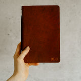 Personalized Leather Journal with Phases of the Moon