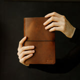 Refillable Leather Notebook with Elastic closure (Raw edges/classic)