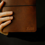 Refillable Leather Notebook with Elastic closure (Raw edges/classic)