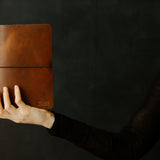 Refillable Leather Notebook with Elastic closure (Raw edges/classic)