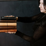 Refillable Leather Notebook with Elastic closure (Raw edges/classic)