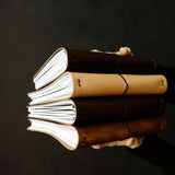 Refillable Leather Notebook with Elastic closure (Raw edges/classic)