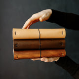 Refillable Leather Notebook with Elastic closure (Raw edges/classic)