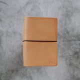 Refillable Leather Notebook with Elastic closure (Raw edges/classic)