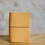 Refillable Leather Notebook with Elastic closure (Raw edges/classic)
