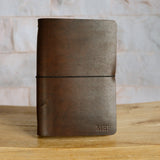 Refillable Leather Notebook with Elastic closure (Raw edges/classic)