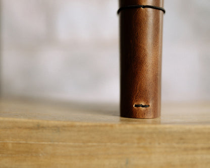 REFILLABLE Leather Notebook / Sketchbook with Elastic Closure - Black