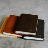 Personalized Leather Pocket Notebook  3.5x5" (Tan Color)