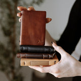 Personalized Leather Pocket Notebook  3.5x5" (Tan Color)