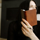 Personalized Leather Pocket Notebook  3.5x5" (Tan Color)